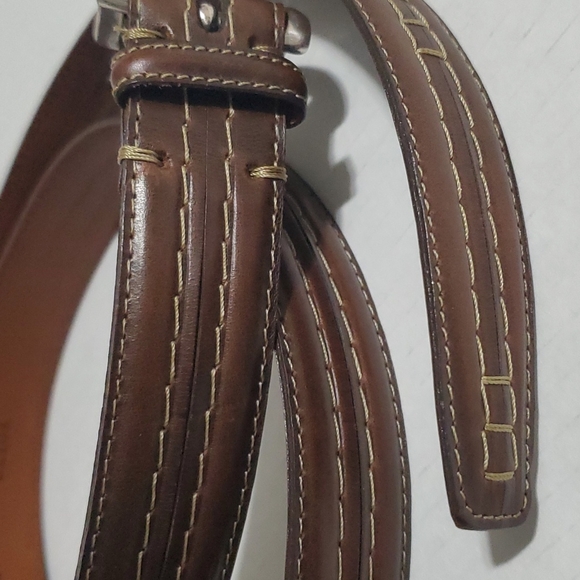 Men's Brown Belt Silver Tone Buckle sz 40 - Picture 4 of 10